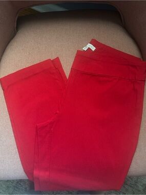 Bright Red Straight Leg Pants